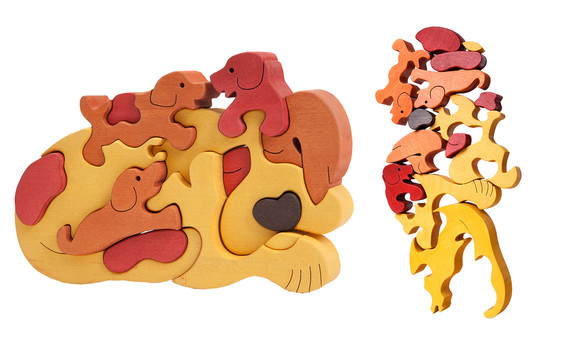 Drevené zvieratkové 3D puzzle – roztomilá hračka pre tých najmenších od 3 rokov